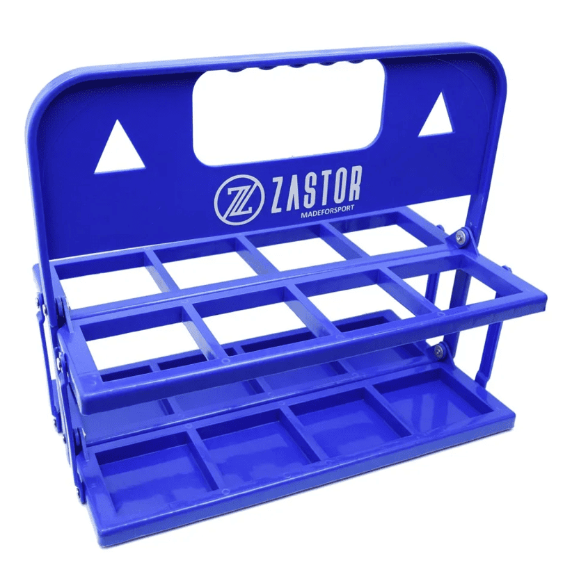 Pack 8 Botellas 750 ml con Portabotellas Plegable Azul