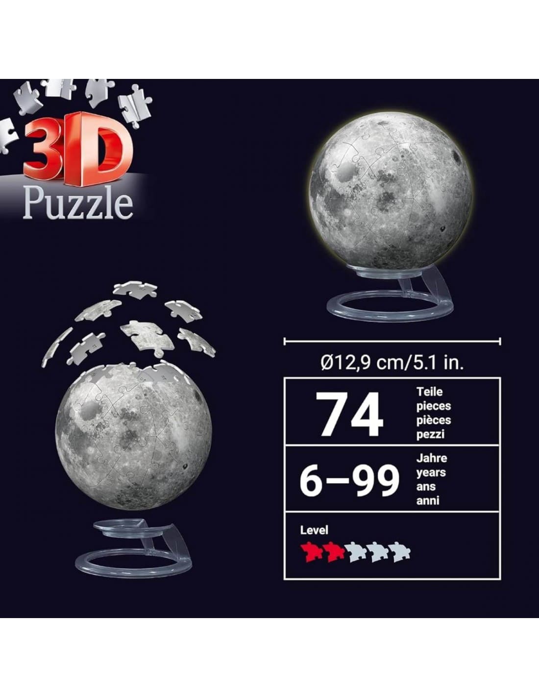 Puzzle 3D La Luna 74 piezas