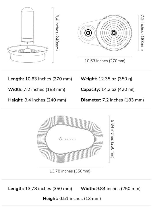 Fuente de agua para gatos - depósito automático de agua potable (dispensador) con almohadilla antideslizante