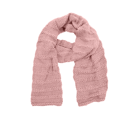 Bufanda rosa de punto